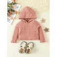 thumbnail image 4 of Suealasg Kids Girls Winter Outfits Clothes 6M 12M 18M 2T 3T Toddler Girls Long Sleeve Hooded Tops Solid Color Flared Pants Sets 2Pcs Autumn Clothing for Baby Girls, 4 of 9