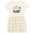 thumbnail image 3 of Inktastic My First Cruise with Cruise Ship and Palm Trees Girls Toddler Dress, 3 of 5