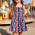 thumbnail image 2 of dmqupv Girls USA Dress Girls Dress Toddler American Flag Dresses Flutter Sleeve Patriotic Clothes Independence Day Outfits Wine,1-2 Years, 2 of 6
