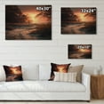 thumbnail image 4 of Designart "Sunset by the Beach I" Coastal Print on Natural Pine Wood, 4 of 5