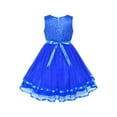 thumbnail image 2 of Flower Girls Dress Cobalt Blue Belted Wedding Party Bridesmaid 12 Years, 2 of 9