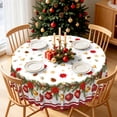 thumbnail image 2 of Christmas Round Tablecloth 60 Inch,Holly Garland Print,Stain‑Resistant Table Cover For Dining Kitchen Indoor Outdoor Party Decor, 2 of 6
