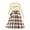 Khaki, variant on Odeerbi 6-13 Years Kids Girls Plaid Cotton Long Sleeve Dress Solid Color Round Neck Twofer Dress Kids Girls Clothes
