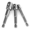 thumbnail image 4 of Juego de adaptadores de enchufe de grado de impacto - 3 piezas de vástago hexagonal de 1/4 "a adaptador cuadrado de 1/4" 3/8 "1/2" para llave de vaso de taladro eléctrico Herramienta de reparación ide, 4 of 9