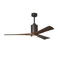 thumbnail image 2 of Patricia-3 three-blade ceiling fan in Textured Bronze finish with 60” solid walnut tone blades and dimmable LED light kit&nbsp;, 2 of 7