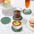thumbnail image 5 of Coasters Set of 6 with Holder,Coasters for Drinks,Coffee Table Decor Coaster,Suitable for Kinds Cups,Anti-Slip,Non-Stick,Silicone Cup Coaster and Living Room Decor(6 Pcs, Green), 5 of 7