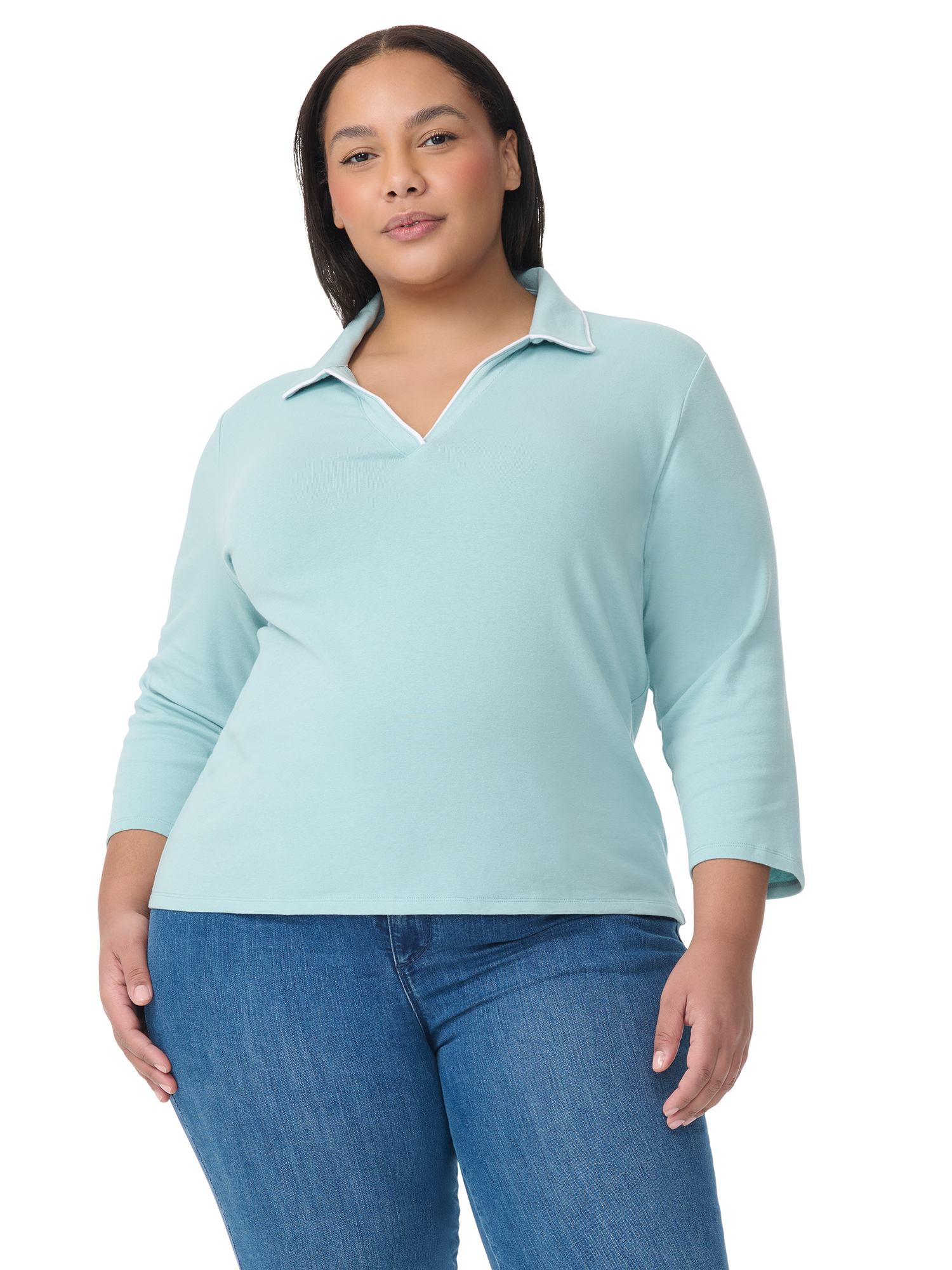 Gloria Vanderbilt Swan Series Women's Plus Popover Knit Top, Sizes 0X-4X