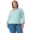 thumbnail image 2 of Gloria Vanderbilt Swan Series Women's Plus Popover Knit Top, Sizes 0X-4X, 2 of 5