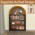 thumbnail image 3 of MINESTIA Arched Bookshelf, 45.67" Tall Wood Open Bookcase Display Shelf, 4 Tiers Freestanding Arched Cabinet Arch Bookshelves for Living Room, Bedroom, Black, 3 of 10