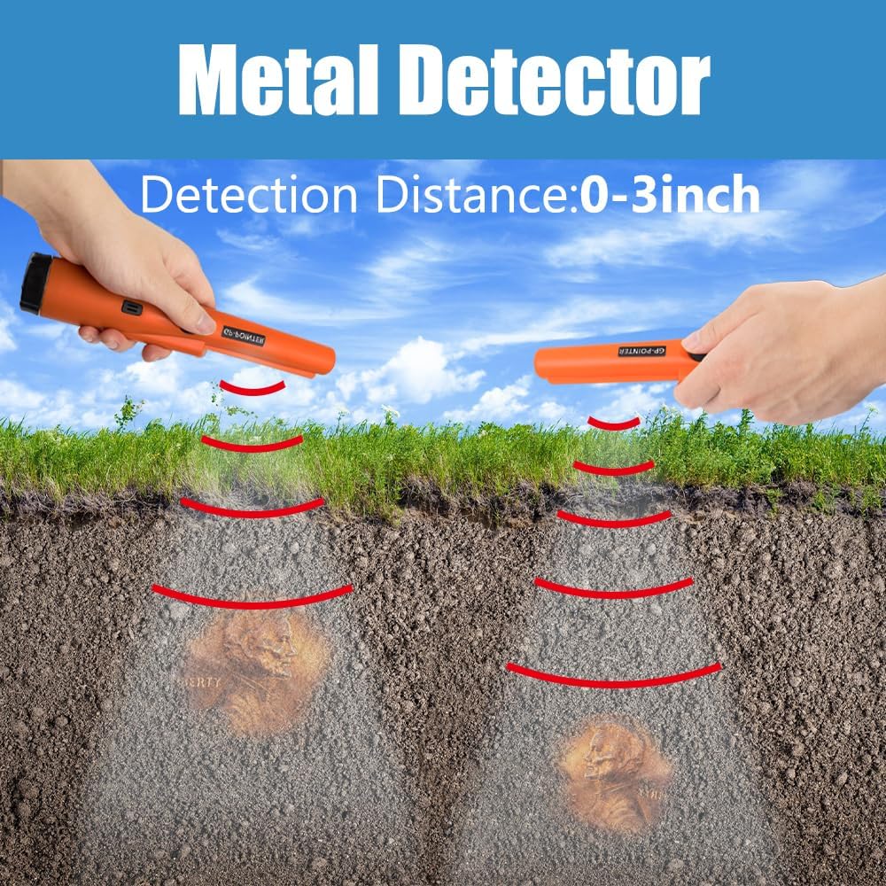 Sand Scoop for Metal Detecting, Heavy Duty Stainless Steel Sand Scoop with Long Handle,Includes 1 Metal Detector Pinpointer,1 Shovel,1 Carry Bag,One Pair of Gloves