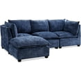 thumbnail image 3 of L-Shaped Convertible Modular Sectional Sofa, Modern Deep Seat Reversible Chaises Down Feather Cloud Couch Sleeper Upholstered Sofá with Movable Ottomans for Home, Apartment Living Room, 3 of 7