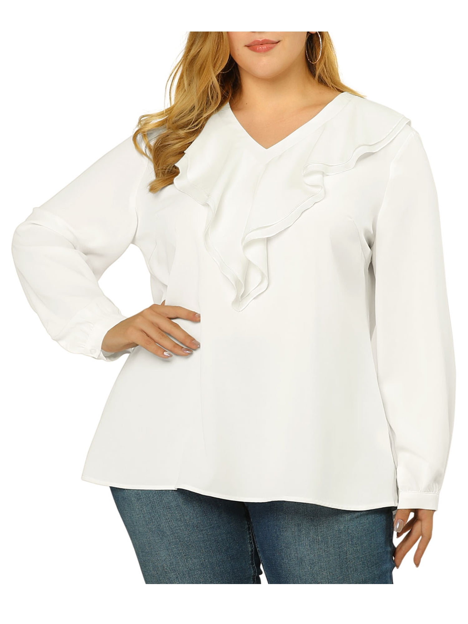 plus size white boho top