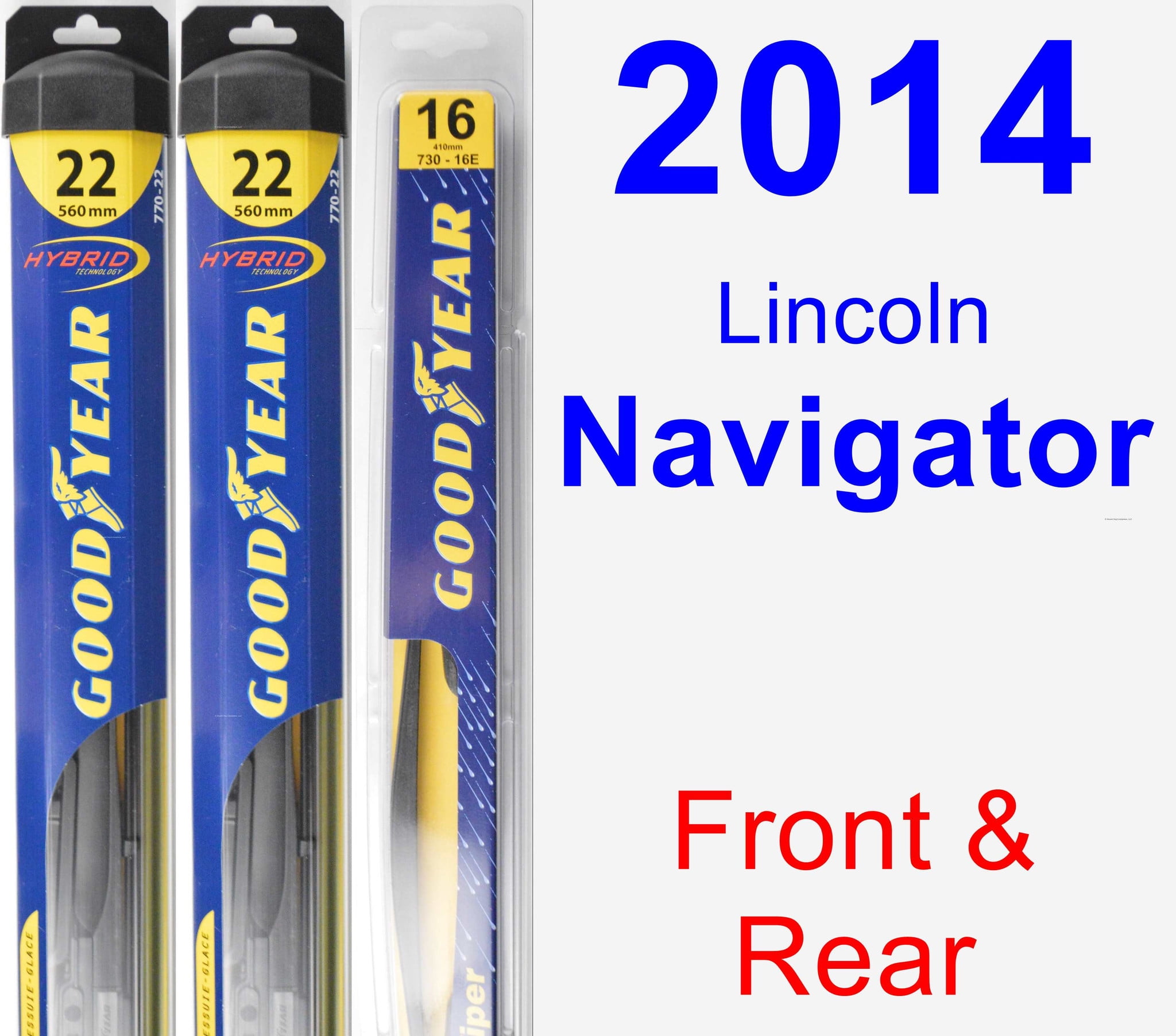 2014 Lincoln Navigator Wiper Blade Set/Kit (Front & Rear) (3 Blades