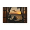 thumbnail image 3 of Beautiful View Sunset Sea Open Window Ocean Canvas Wall Art for Home Decor Ready-to-Hang, 3 of 18