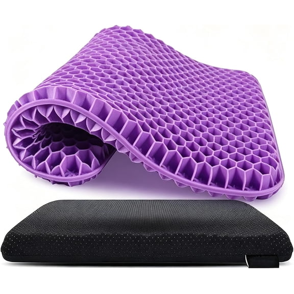 Seat Cushion for Tailbone Pain Relief, Sciatica & Orthopedic Support, Ergonomic Cooling Gel Chair Pad with Non-Slip Bottom, for Office Car Wheelchair (30x25x2.5cm)