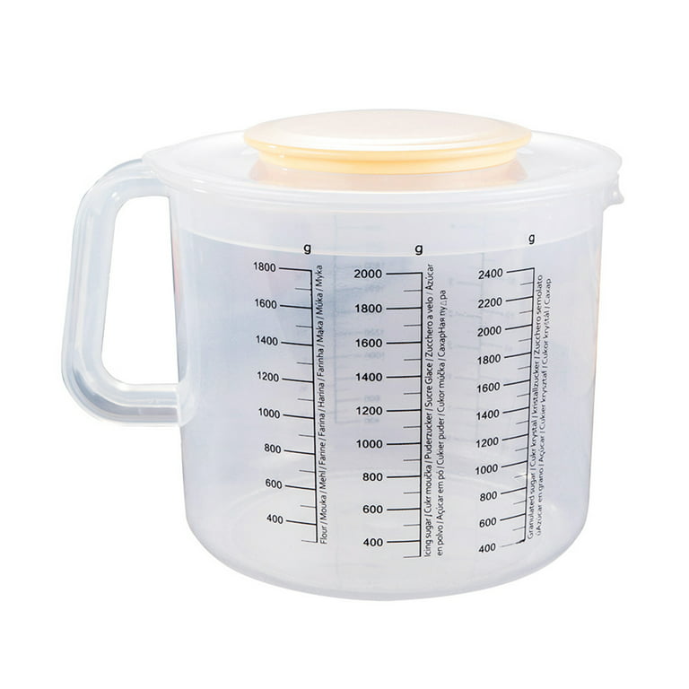 Large Capacity 2500ml Measuring Cup with Lid Food Grade, Good Seal Effect, High Accuracy, Leakproof Multifunctional Plastic Clear Measuring Cup Scale