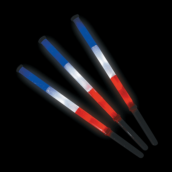 Patriotic Light Up Flashing Baton - Toys - 6 Pieces