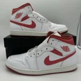 thumbnail image 1 of N I-K-E A i r-Jor-dan 1 Mid SE Dune Red White Sneakers FJ3458-160 Mens Size BRAND NEW, 1 of 6