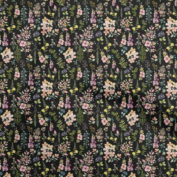 oneOone Viscose Chiffon Black Fabric Florals Sewing Fabric By The Yard Printed Diy Clothing Sewing Supplies 42 Inch Wide