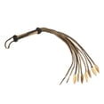 thumbnail image 1 of Handwoven Black and Gold Leather O Nine Tails Whip for Training with Leaf Tail Design, 1 of 4