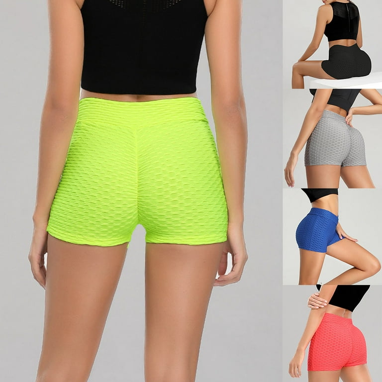 ZUARFY Women High Waisted Skinny Yoga Shorts Solid Color Butt