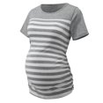 thumbnail image 2 of OUSITAID Tunique Chemise de Maternité Maternité Femmes Imprimé Rayé Enceinte Chemise Décontractée Blouse Manches Courtes Blouse de Maternité для беременных, 2 of 7