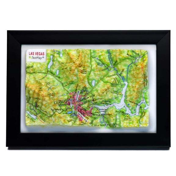 Las Vegas 3D Raised Relief Map