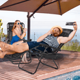 thumbnail image 4 of MoNiBloom Patio Zero Gravity Chair Set of 2, Folding Adjustable Reclining Beach Lawn Lounger with Pillow and Cup Holder, Camouflage, 4 of 11