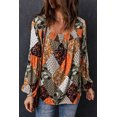thumbnail image 2 of ABPHQTO Blusa de Mujer Escote Cuadrado Estampado Mixto Verde, 2 of 5