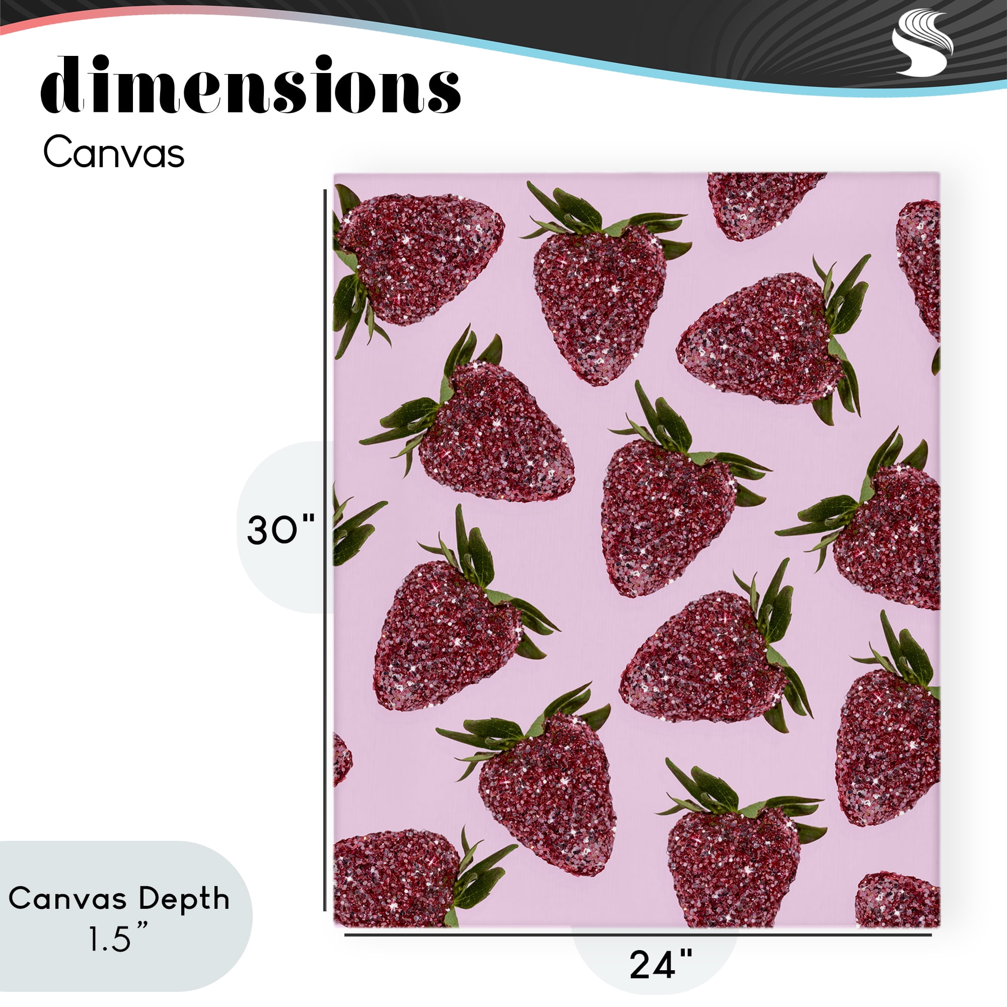 Stupell Industries Glimmer Strawberry Pattern Canvas Wall Art, design by LISH Creative