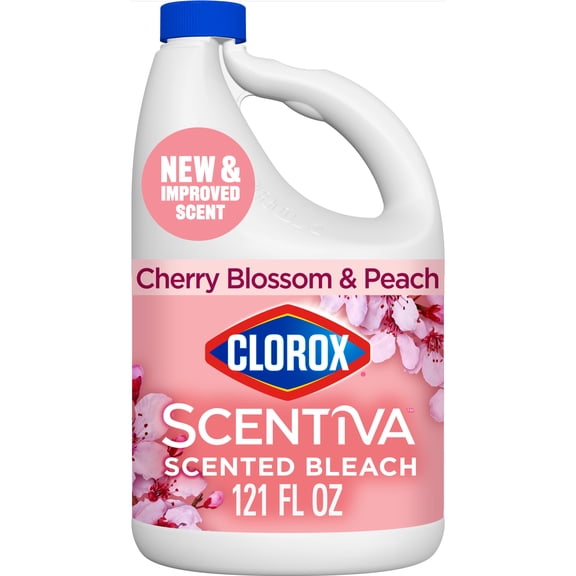 Clorox Scentiva Scented Liquid Bleach, Cherry Blossom & Peach, 121 fl oz