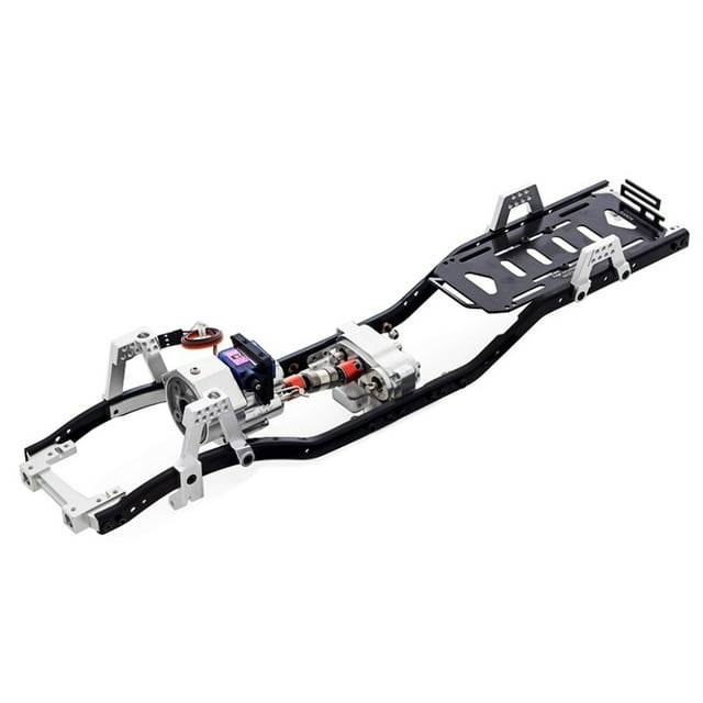 TopOne Metal Chassis Frame 313mm Wheelbase with Prefixal Shiftable Gear Box Compatible for 1/10 SCX10 RC Crawler Car