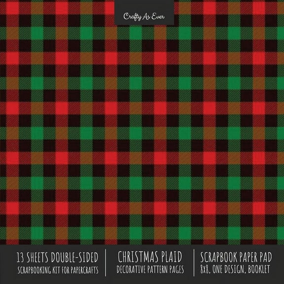 Christmas Plaid Scrapbook Paper Pad 8x8 Scrapbooking Kit for Cardmaking Gifts, DIY Crafts, Printmaking, Papercrafts, Hol, (Paperback)