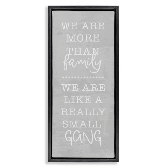 Stupell Industries Rustic Lodge Really Small Gang Family Black Floating Frame Canvas Art, 11 x 25, by Lux Me Designs