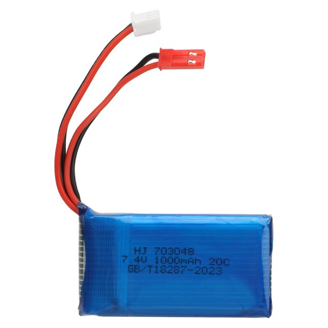 7.4V 1000mAh 20C 703048 Li-Po Battery for WLtoys V912 & Other RC Aircraft - Lightweight Portable Power Pack with Overcharge/Short-Circuit Protection, Durable Plastic Shell, Longer Flight Time,