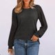 thumbnail image 2 of Sudadera con capucha gris,Blusa de encaje con patchwork para mujer, manga larga, cuello redondo, tejido de poliéster, estilo bohemio, uso diario informal, sopatenor, 2 of 8