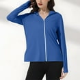 thumbnail image 4 of Sun Protection Hoodie for Womens Summer Upf 50+ Sun Protection Hoodie Jacket with Mask Front Zipper Long Sleeve Shirts with Thumb Holes Fishing Hiking Swim Cover Up for Women, 4 of 7
