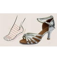 thumbnail image 5 of Guyelim High Heels 1 Pair of High-heeled Shoes Knotted Strap High Heels Latin Dancing Shoes for Lady - Size 41 (Silver), 5 of 10