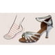 thumbnail image 3 of 1 par de zapatos de tacón alto con tiras anudadas para baile latino para mujer - Talla 41 (Plateado), 3 of 6