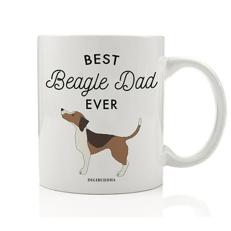 Best Beagle Dad Ever Beverage Mug Gift Idea Father Daddy Adopts Brown Tan Beagle Puppy Dog Shelter Rescued Adopted Pet 11oz Ceramic Coffee Tea Cup Christmas Birthday Present by Digibuddha