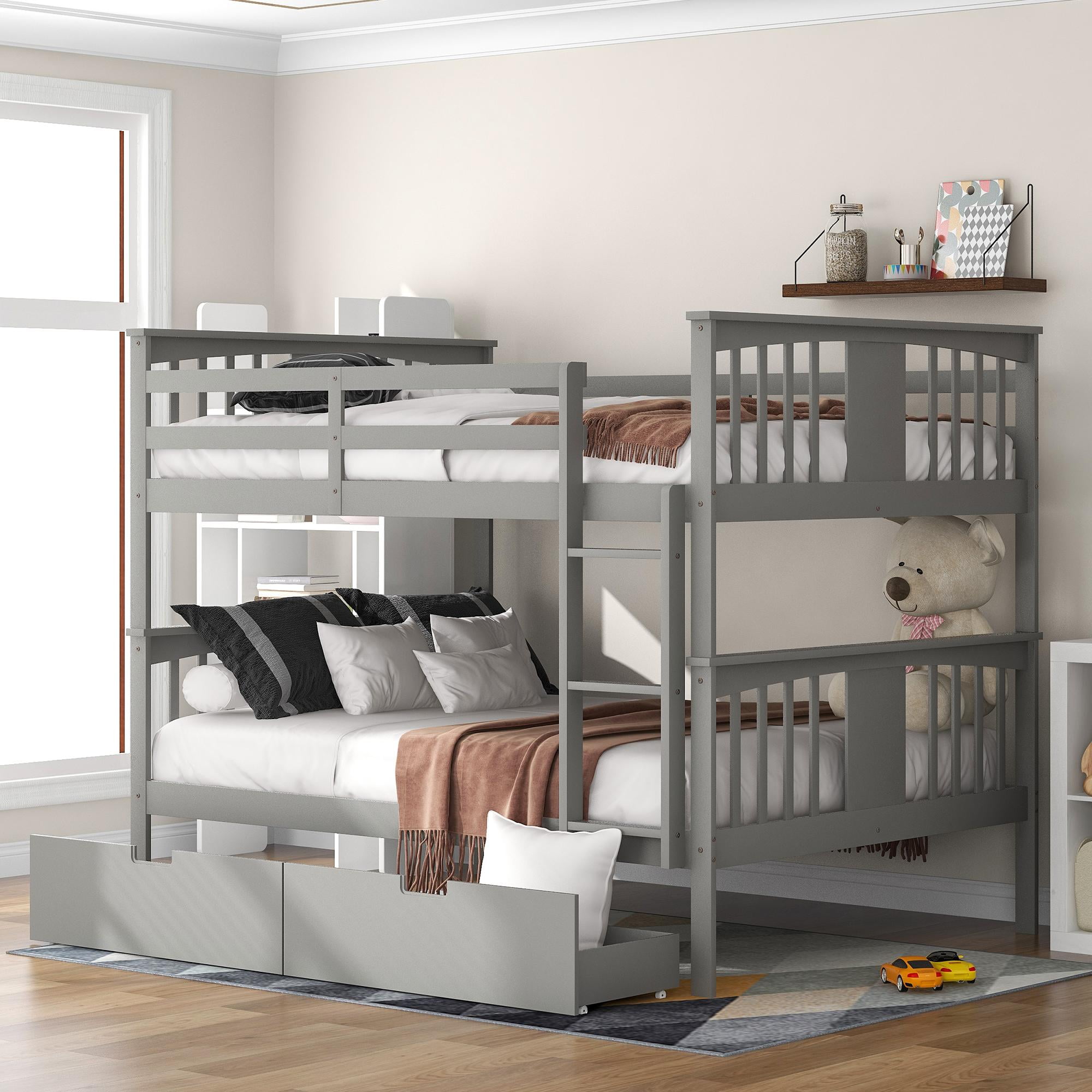 Livspace Children's bunk bed with 2 drawers bunk bed can be divided