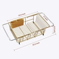 thumbnail image 7 of Gold in Sink Dish Drying Rack, Expandable Stainless Steel Small Dish Rack Over Kitchen Sink, Plate Drainer Strainer with Utensil Holder & Cup Holders, Counter Space Saving Wire Dryer Rack, 7 of 7