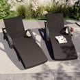 thumbnail image 3 of Patio Chaise Lounge Set of 2, 80'' Heavy Duty Wicker Recliners with Ergonomic Wave Design, Galvanized Steel Frame & Hidden Side Table, All-Weather Sunbathing Chairs for Beach, Pool, 3 of 12