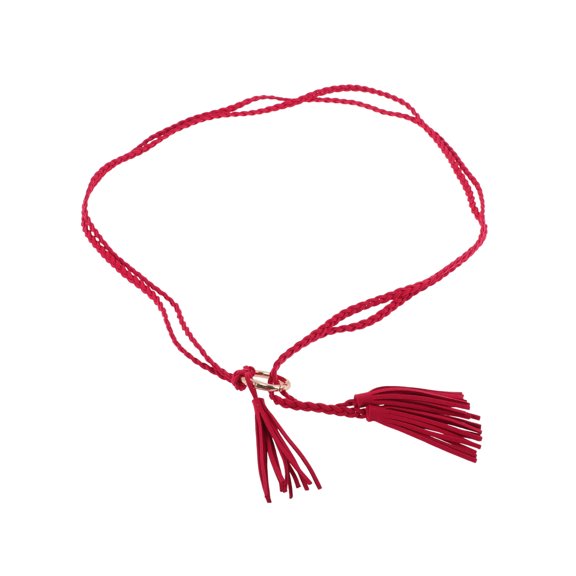 Unique Bargains 1 Pc Adjustable Waist Belt Bohemian Tie Belt Bohemian Round Ring Pattern Red