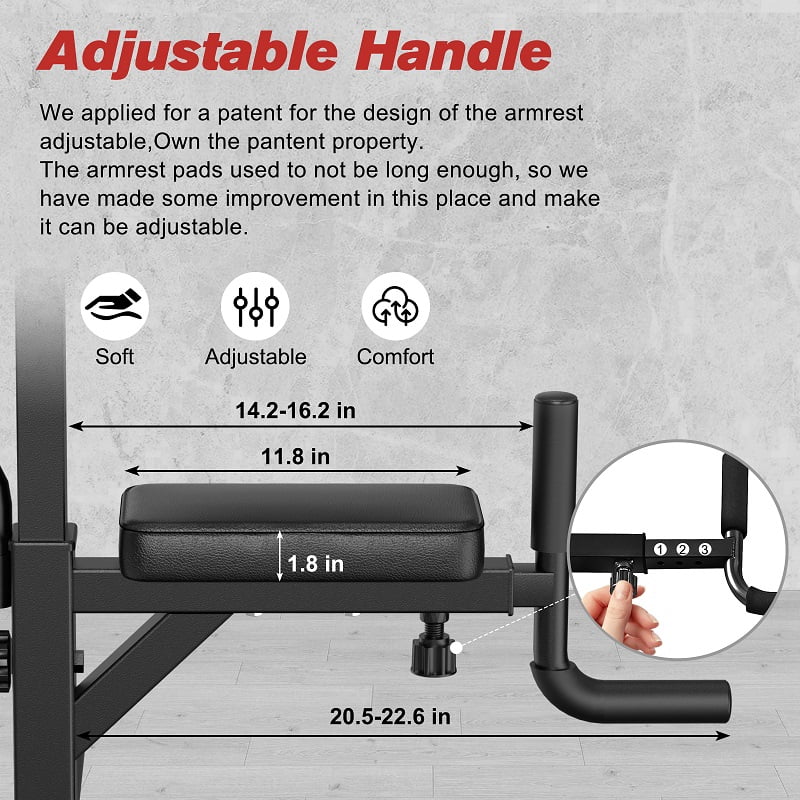 Relife Sports Multifunction Power Tower Pull up Bar Dip Station for Home Gym Strength Training Workout Equipment Max Weight 450lbs