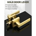 thumbnail image 3 of Levier de Porte en Or Brossé Sans Verrou, Poignée de Porte Réversible Sans Verrouillage pour Porte Droitier/gauche, Ensemble Robuste de Levier Carré pour Usage Intérieur/extérieur, 3 of 9