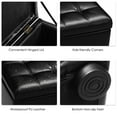 thumbnail image 3 of Giantex Seat Cube with Storage Space, Ottoman Made of Artificial Leather & Wood, Upholstered Ottoman, Black, 3 of 9