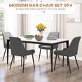 thumbnail image 4 of HOMCOM Dining Chairs Set of 4, PU Leather Kitchen Chairs with Metal Legs, 4 of 10