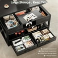 thumbnail image 4 of 40" Lift Top Coffee Table,4 in 1 Multi-Function Lift Coffee Tables with Storage Drawers and Hidden Compartmen,Farmhouse Coffee Table with Lifting top for Living Room,Black, 4 of 16