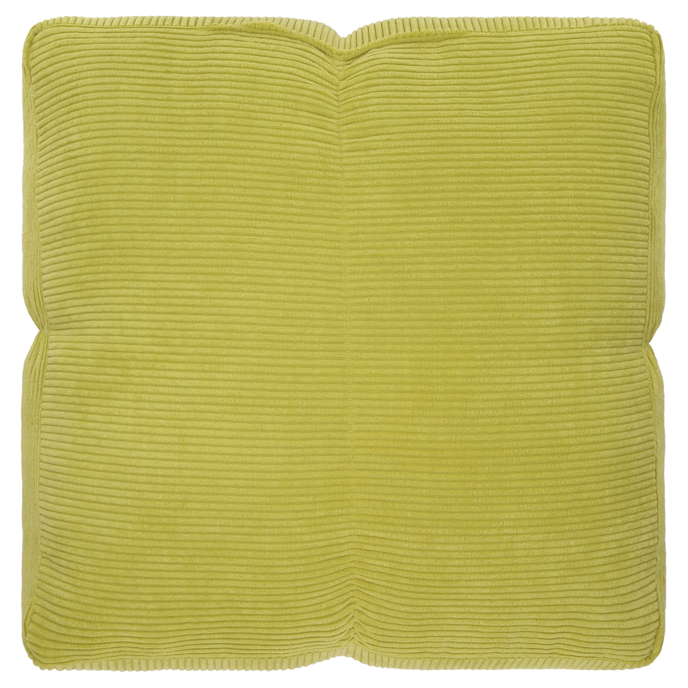 Mainstays Floor Cushion Decorative Pillow, Green Silk Ribbed Corduroy, 20 in x 20 in x 6 in